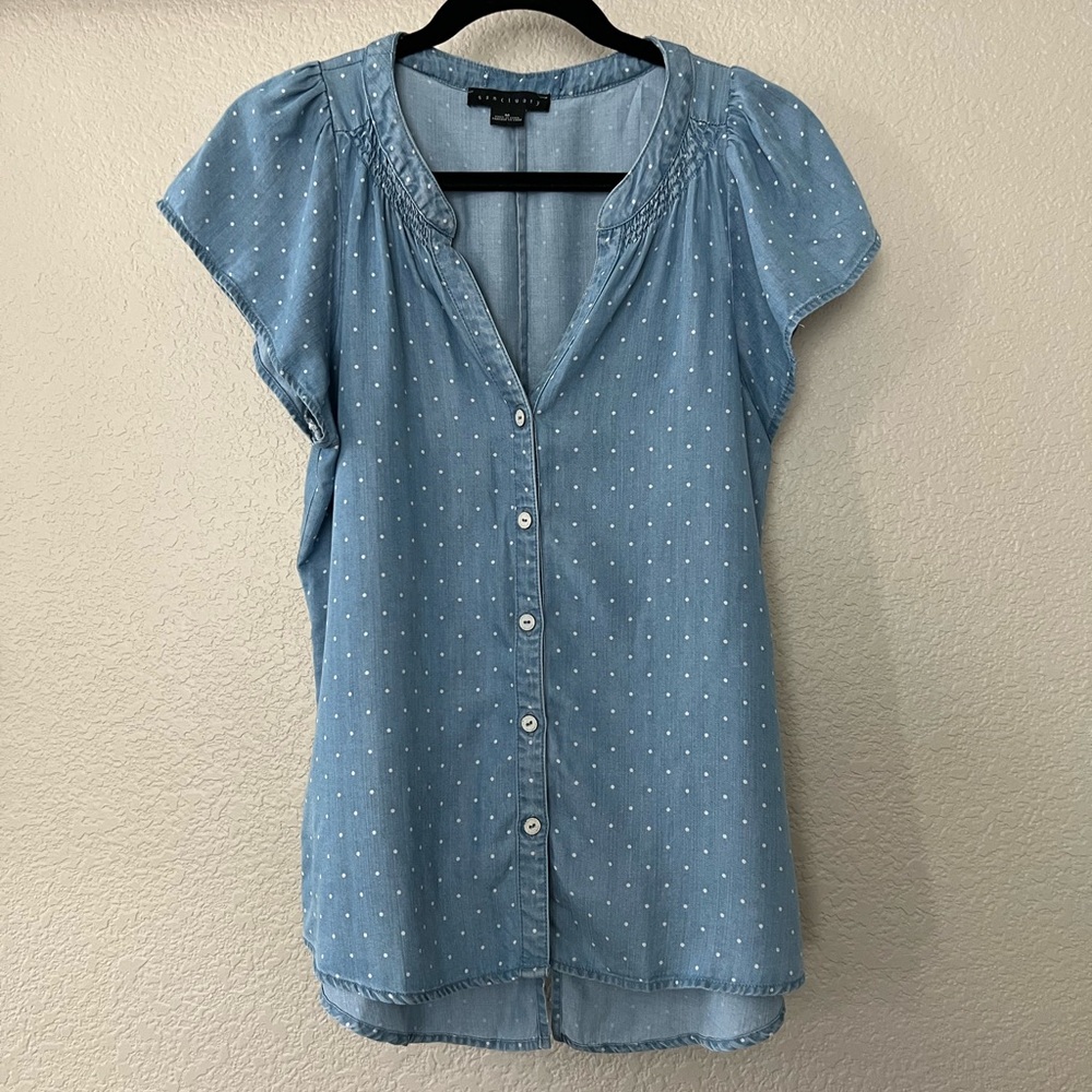 Sanctuary top, lightweight denim, size M